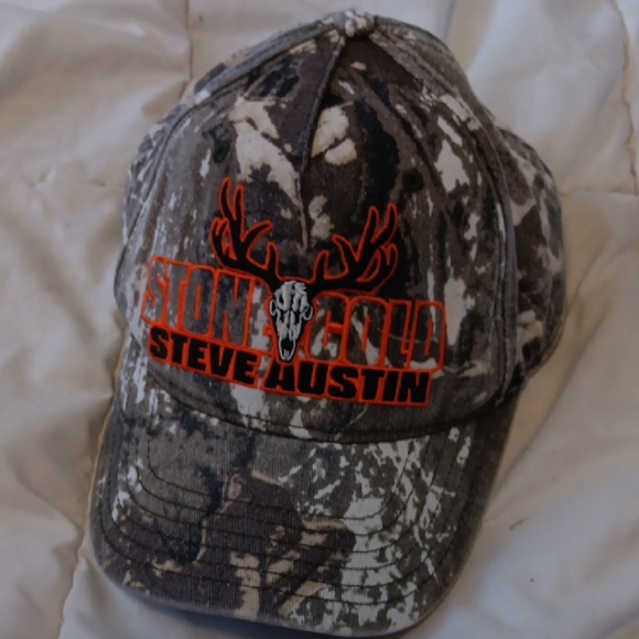 WWE Stone Cold Steve Austin Camouflage Hat - Black and Gray - Picture 11 of 11